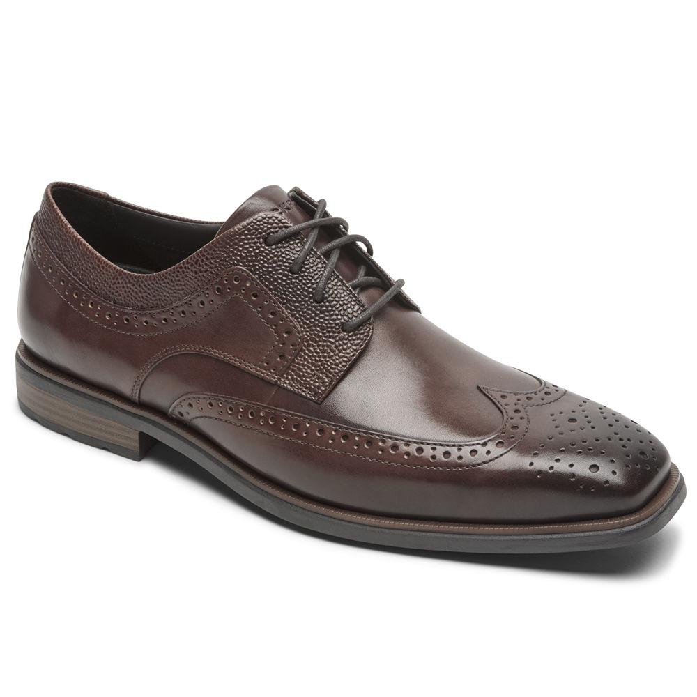 Rockport Mens Farrow Wingtip - Lace Up Brown - QVY419387